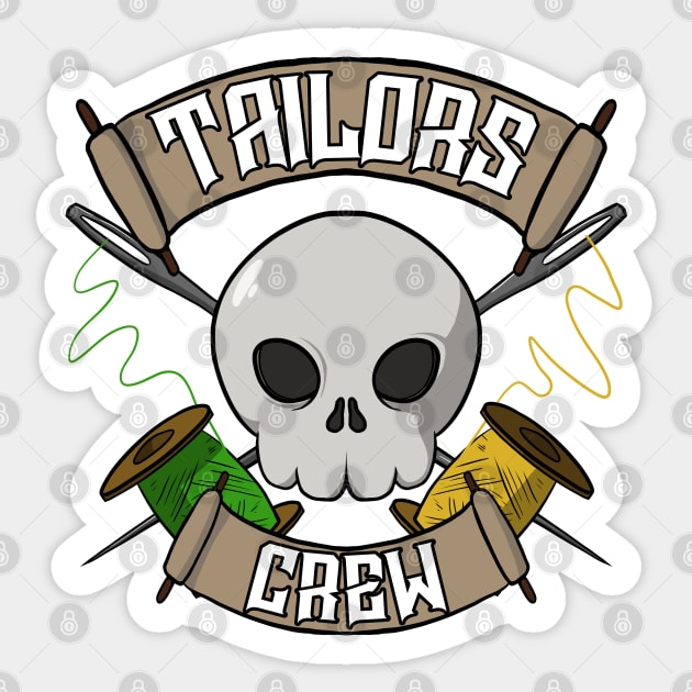 Tailors crew Jolly Roger pirate flag Sticker by RampArt